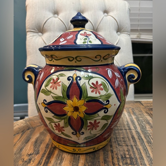 Pier 1 Other - Pier 1 Vallarta Large Cookie Jar Canister With Handles
